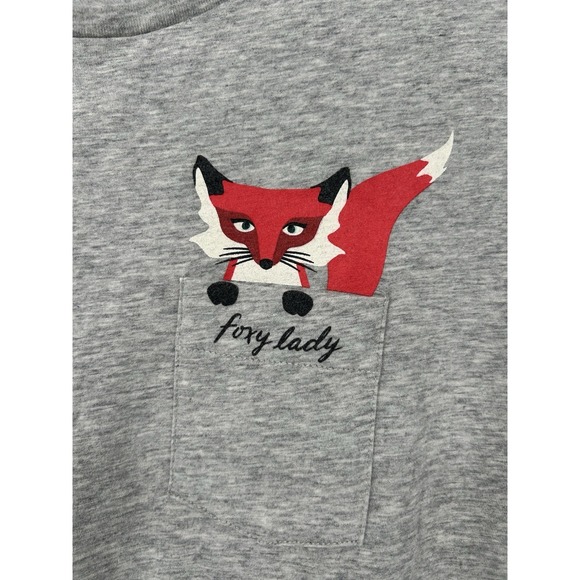 NEW KATE SPADE FOX FOXY LADY POCKET LOGO TEE SHIRT TOP T-SHIRT L - Picture 2 of 4